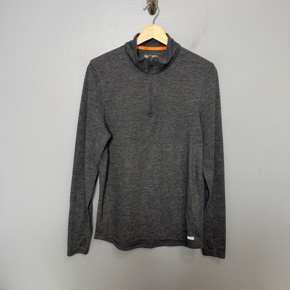 OMNI-WOOL 1/4 zip heather gray pullover men's size M